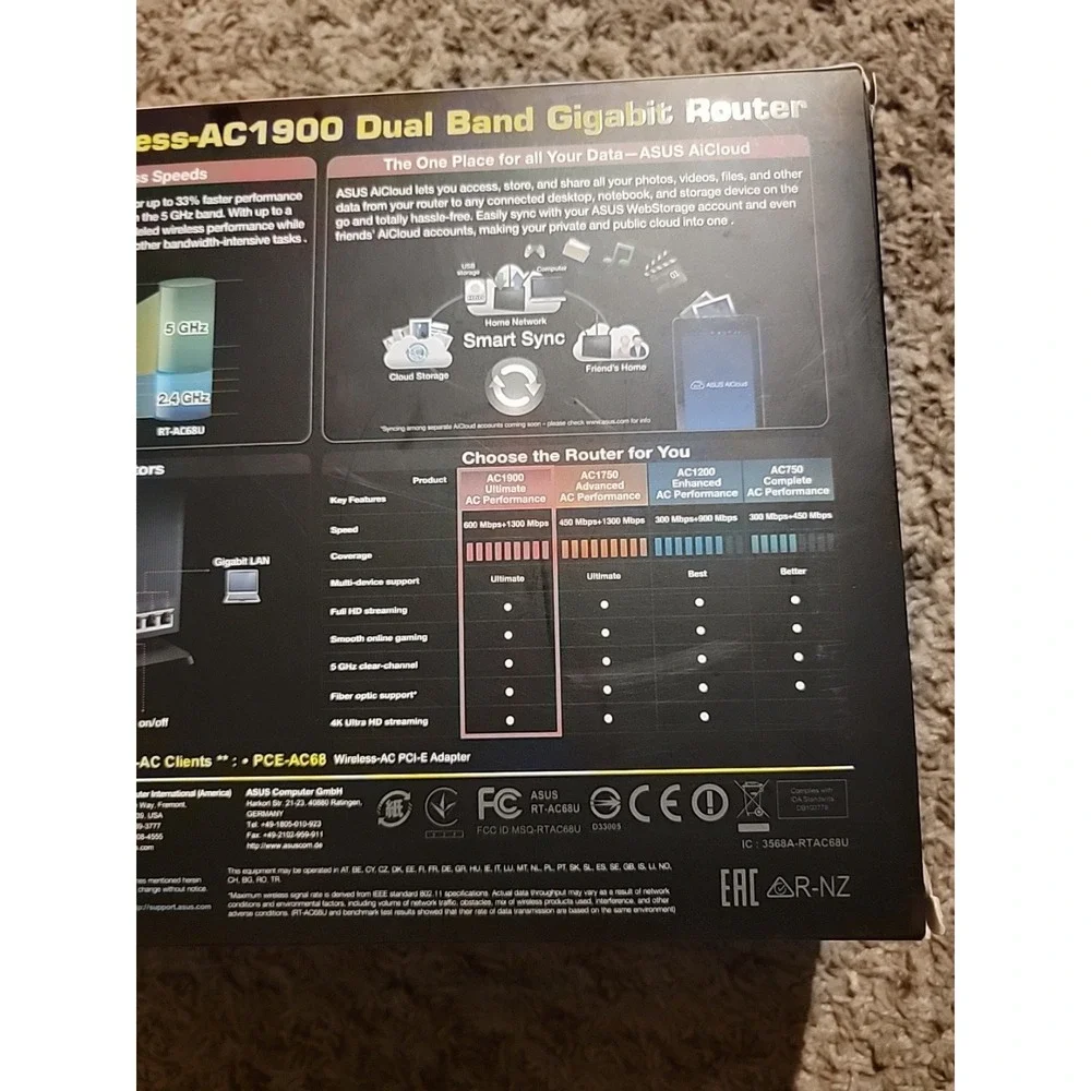 ASUS‎ Router (RT-AC68R)   Wireless-AC1900 Dual-Band Gigabit Router - Picture 8 of 12
